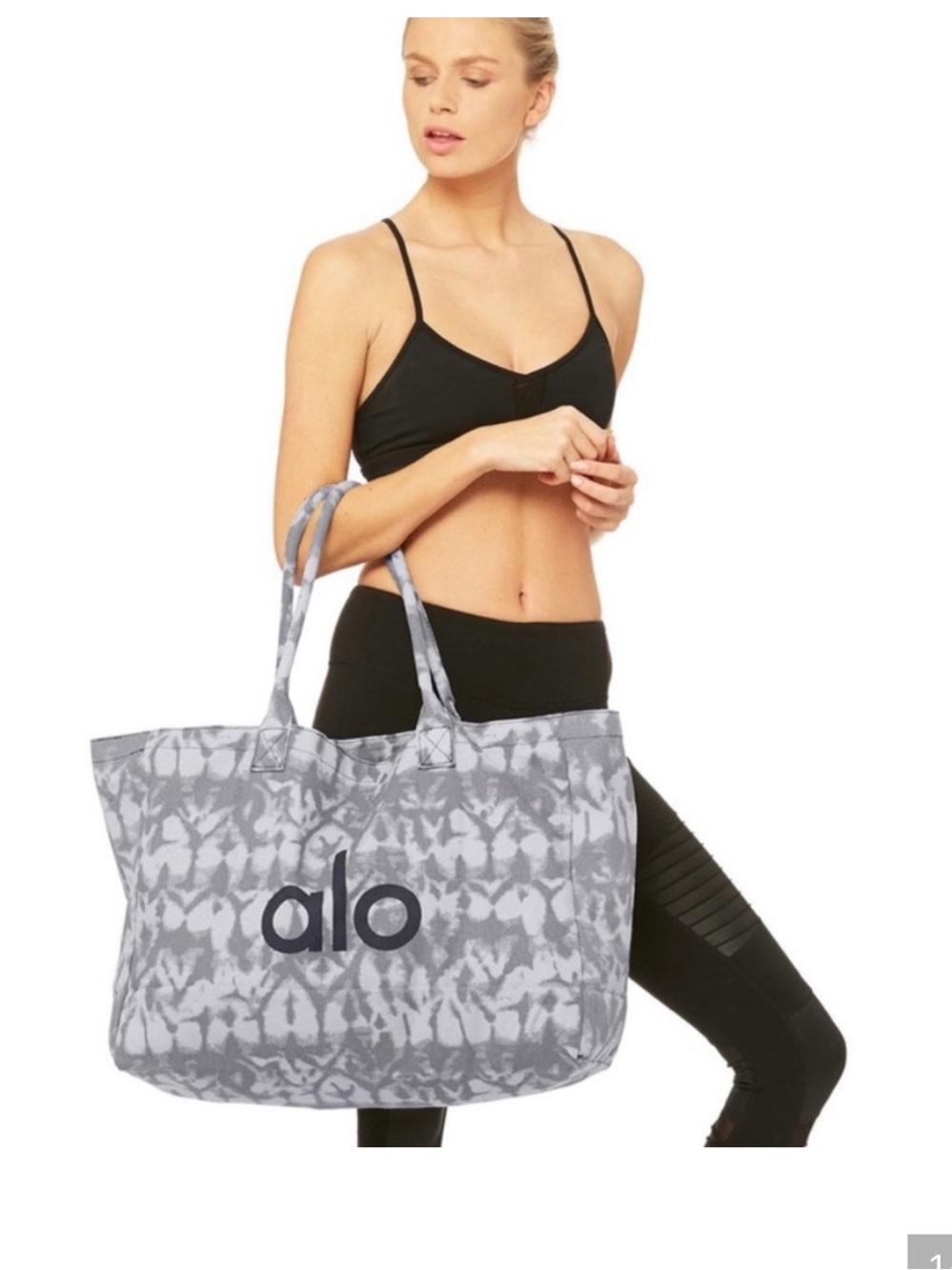 Alo bag new camouflage gray print yoga gym duffel luggage travel shopper tote